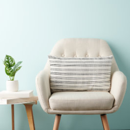 Zwart Grijs Modern Minimalistisch Streep Boho Kussen