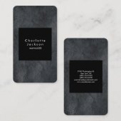 Zwart grijs modern, stijlvol visitekaartje (Voorkant / Achterkant)