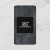 Zwart grijs modern, stijlvol visitekaartje (Achterkant)