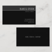 Zwart / grijs modern visitekaartje (Voorkant / Achterkant)