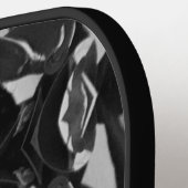 Zwart Grijs Modern Zilveren Patroon Pickleball Pad Pickleball Paddle (Links Detail)
