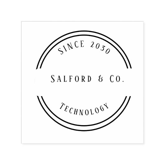 Zwart & Grijs Moderne Technologie Rubber Stempel  (Design)