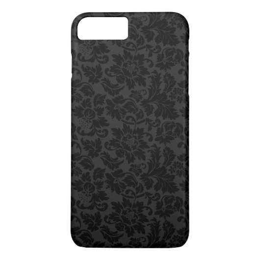 Zwart-grijs monochromatische Floral Damascus Case-Mate iPhone Case (Achterkant)