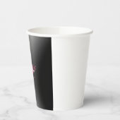 Zwart Grijs Monogram Eenvoudig Duidelijk Speciaal  Papieren Bekers (Links)