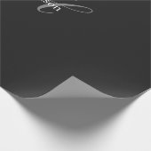 Zwart Grijs Monogram Eenvoudig Gewone Speciale Cad Cadeaupapier (Hoek)