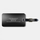 Zwart Grijs Monogram Initialen Eenvoudig Gewoon Bagagelabel (Achterkant horizontaal)