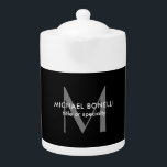 Zwart Grijs Monogram Moderne Minimalistische Sjabl Theepot<br><div class="desc">Bekijk onze moderne minimalistische sjablonen om u te helpen uw perfecte professionele product te ontwerpen.</div>