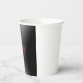 Zwart Grijs Monogram Naam Initiaal Letters Script Papieren Bekers (Links)