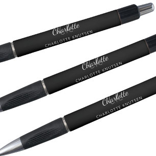 Zwart grijs monogram naam schrift pen