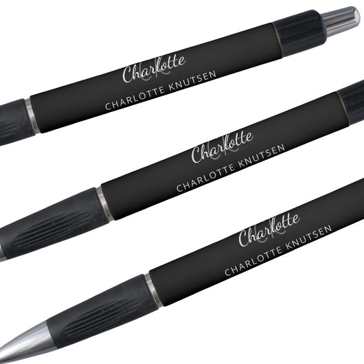 Zwart grijs monogram naam schrift pen