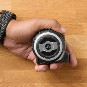 Zwart grijs monogram op maat rolmaat