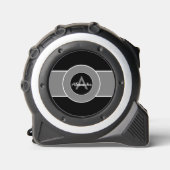 Zwart grijs monogram op maat rolmaat (Voorkant)