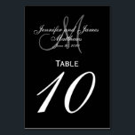 Zwart Grijs Monogram Trouwtafel Nummer Kaart<br><div class="desc">Zwart-wit Trouwtafel Nummer Kaarten met aangepaste tray monogram. Ontwerp van Elke Clarke ©2008. Pas aan met uw bruid en bruidegom namen, pasgetrouwde achternaam, monogram initiaal en trouwdatum. Bestel één per tafel met elk tafelnummer maar ontvang nog steeds de bulkkorting voor het totale bestelde aantal. Andere kleuren beschikbaar</div>