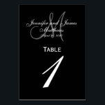 Zwart Grijs Monogram Trouwtafel Nummer Kaart<br><div class="desc">Zwart-wit Trouwtafel Nummer Kaarten met aangepaste tray monogram. Ontwerp van Elke Clarke ©2008. Pas aan met uw bruid en bruidegom namen, pasgetrouwde achternaam, monogram initiaal en trouwdatum. Bestel één per tafel met elk tafelnummer maar ontvang nog steeds de bulkkorting voor het totale bestelde aantal. Andere kleuren beschikbaar</div>