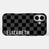Zwart Grijs Monotone Checkerboard Case-Mate iPhone Case (Achterkant (horizontaal))