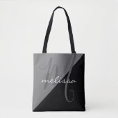 zwart & grijs mooie Monogram canvas tas met haar n (Voorkant)