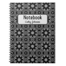 Zwart-grijs Notitieboek met patroon