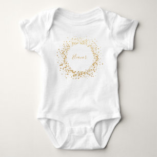 Zwart Grijs Ombre Goud Confetti Stippen Persoonlij Romper