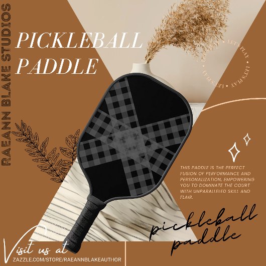 Zwart & Grijs Op Maat Gedesigned Pickleball Paddle