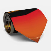 Zwart grijs Oranje geel ~ origineel ~ Stropdas (Opgerold)