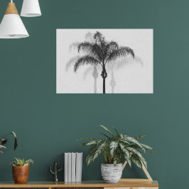 Zwart grijs palmboom Fotografische Poster
