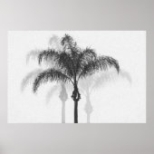 Zwart grijs palmboom Fotografische Poster (Voorkant)