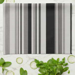  Zwart Grijs Patronen Stripes Keukenhanddoek