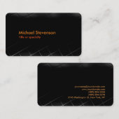 Zwart grijs Patroon Rond Standaard Visitekaartje (Voorkant / Achterkant)