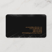 Zwart grijs Patroon Rond Standaard Visitekaartje (Achterkant)