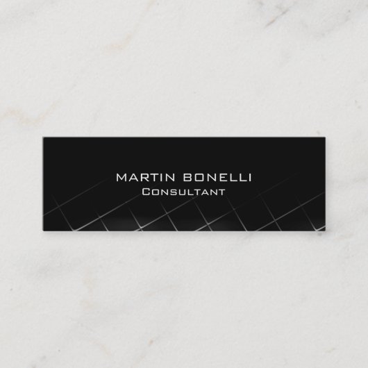 Zwart Grijs Patroon Skinny Slim Clear Visitekaartj Mini Visitekaartje (Voorkant)