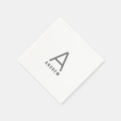 Zwart grijs Persoonlijke naam Monogram Initiaal Servet (Hoek)