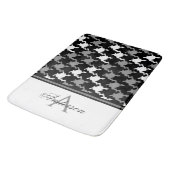 Zwart Grijs Plaid Monogram Badmat (Gekanteld)