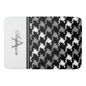 Zwart Grijs Plaid Monogram Badmat (Voorkant)