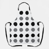 Zwart Grijs Polka Dot Baker Chef Koken Schort (Voorkant)