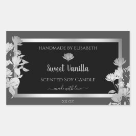 Zwart Grijs Product Verpakkingsetiketten Zilver Li Rechthoekige Sticker