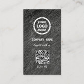 Zwart Grijs Professioneel Ontwerp Moderne QR Code  Visitekaartje (Voorkant)