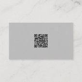 Zwart & Grijs Professionele Aangepaste Foto QR Cod Visitekaartje (Achterkant)