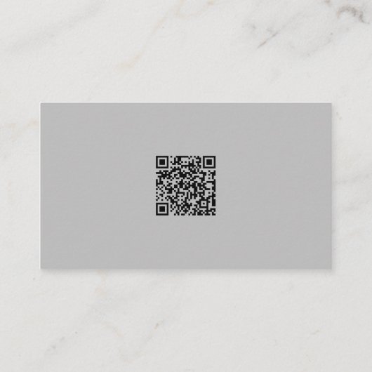 Zwart & Grijs Professionele Aangepaste Foto QR Cod Visitekaartje (Achterkant)