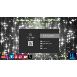 Zwart & Grijs QR Code Visitekaartjes 25 Verpakking