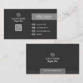 Zwart & Grijs QR Code Visitekaartjes 25 Verpakking (Voorkant / Achterkant)