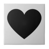 Zwart Grijs Retro Hart Y2K Patroon Tegeltje (Voorkant)