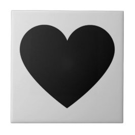 Zwart Grijs Retro Hart Y2K Patroon Tegeltje