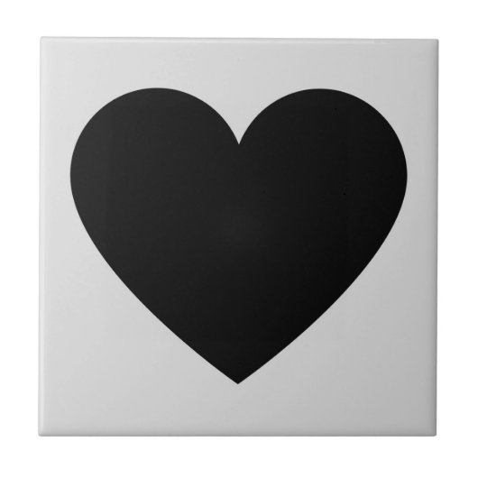 Zwart Grijs Retro Hart Y2K Patroon Tegeltje (Voorkant)