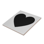 Zwart Grijs Retro Hart Y2K Patroon Tegeltje (Zijkant)