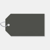 Zwart Grijs Retro Kerst Ornamenten Cadeaulabel (Achterkant Horizontaal)