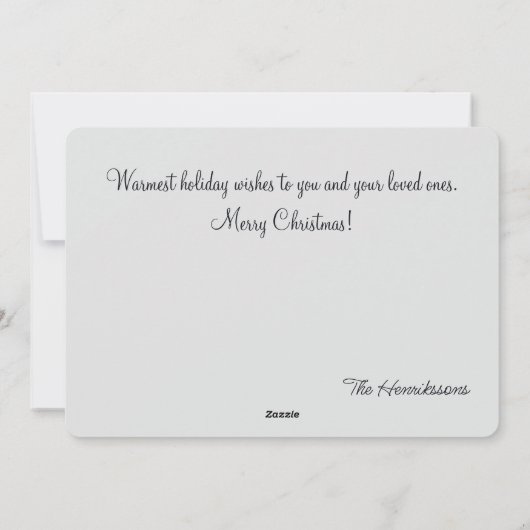 Zwart Grijs Retro Kerst Ornamenten Feestdagenkaart (Achterkant)