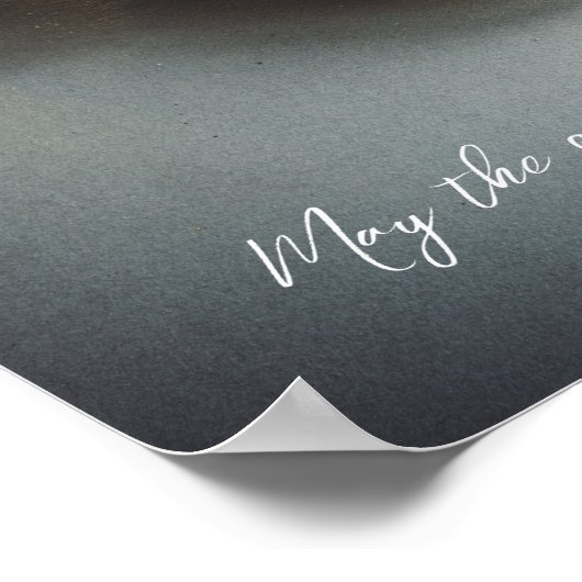 Zwart Grijs Retro Kerst Ornamenten Poster (Hoek)