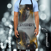 Zwart Grijs Retro Kerst Ornamenten Schort