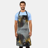 Zwart Grijs Retro Kerst Ornamenten Schort (Gedragen)