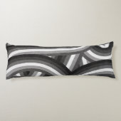 Zwart/Grijs Retro Regenboog Strepen Patroon Lichaamskussen (Achterkant)